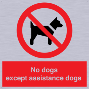 No dogs except assistance dogs